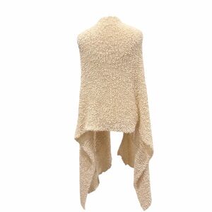 Cream Giving Shawl Textured Knit